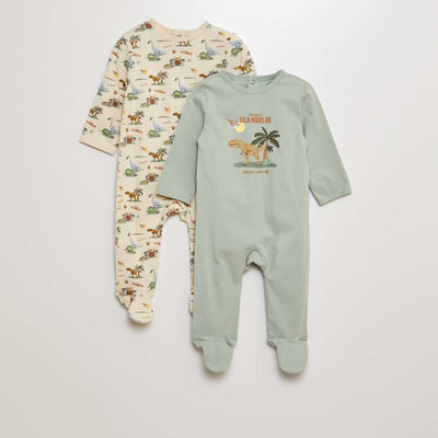 Lot de pyjama dors-bien en jersey - 2 pièces VERT