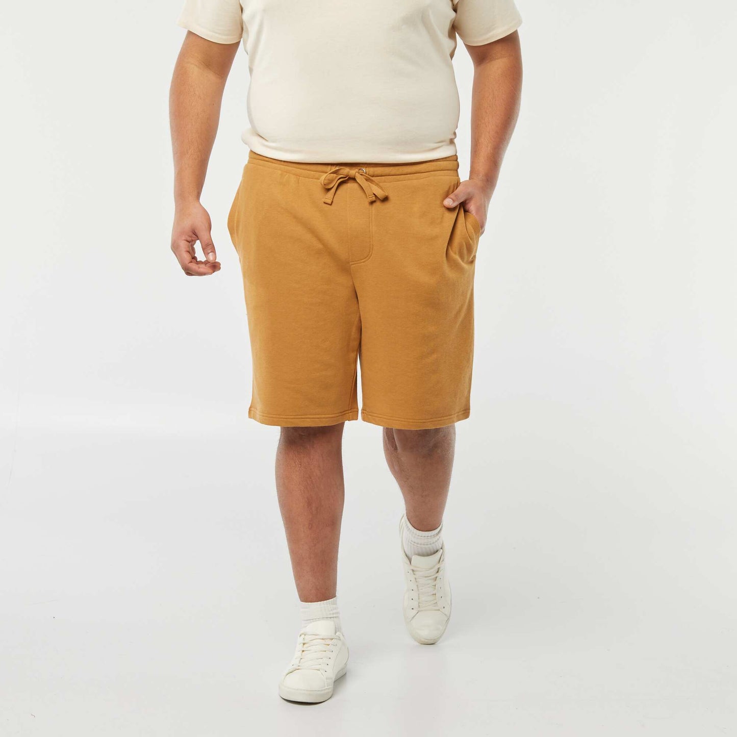 Bermuda en molleton léger uni BEIGE