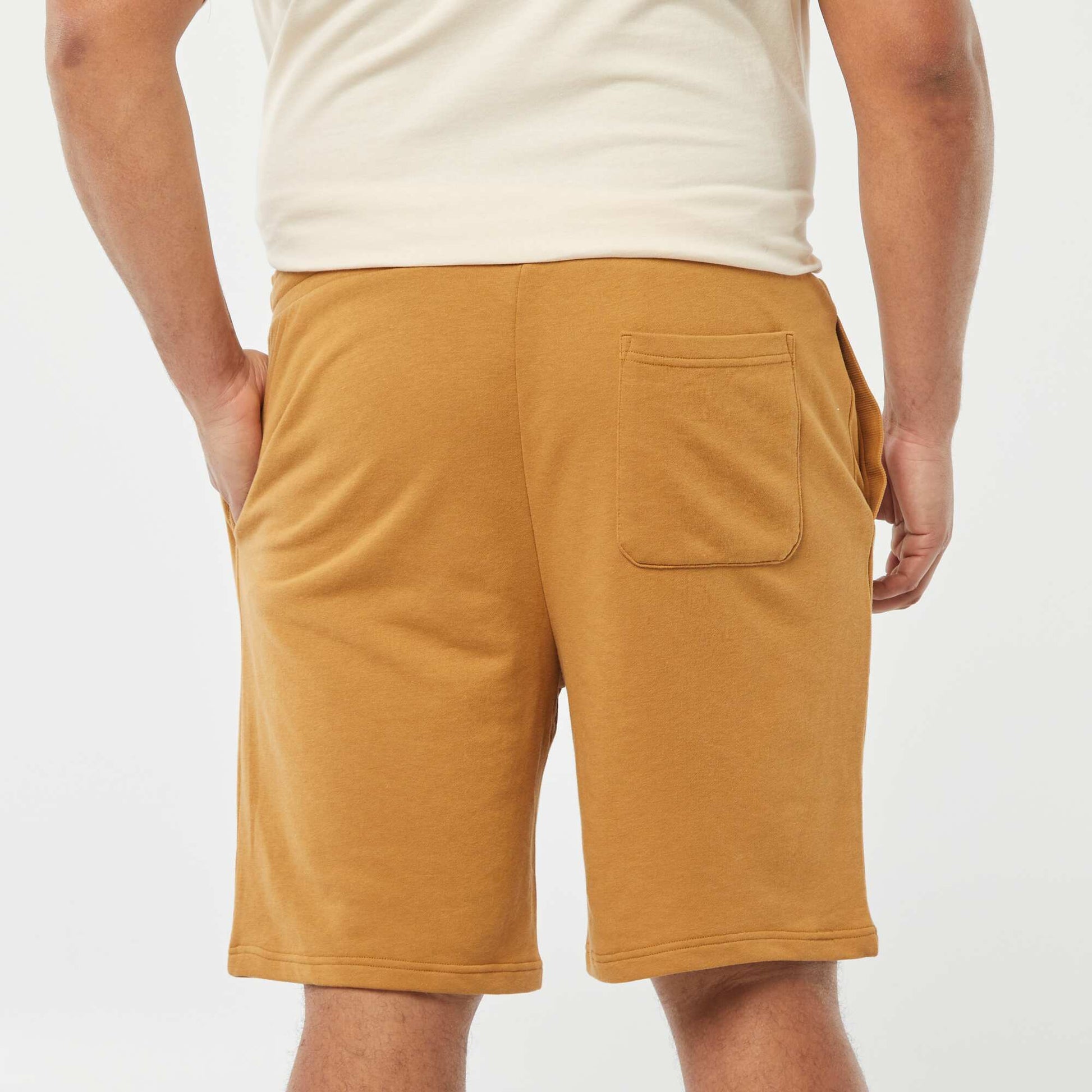 Bermuda en molleton léger uni BEIGE
