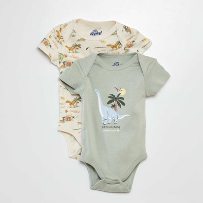 Lot de 2 bodies à manches courtes 'Jurassic Park' 'Universal' VERT