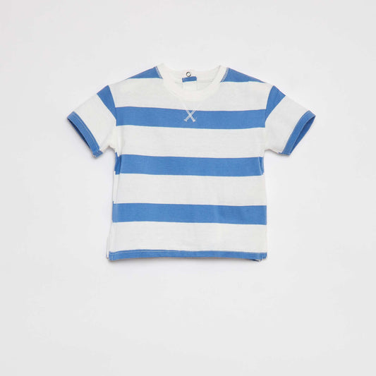 T-shirt à rayures BLEU