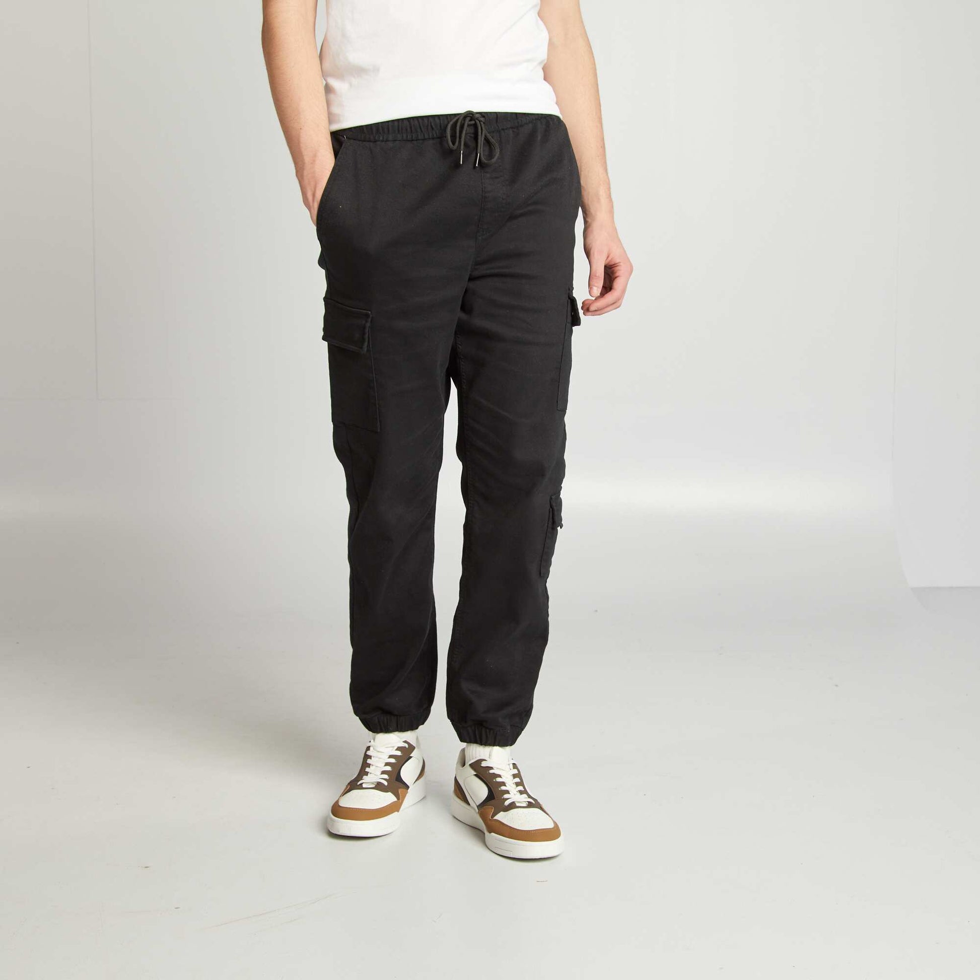 Pantalon esprit 'jogger' multipoches NOIR