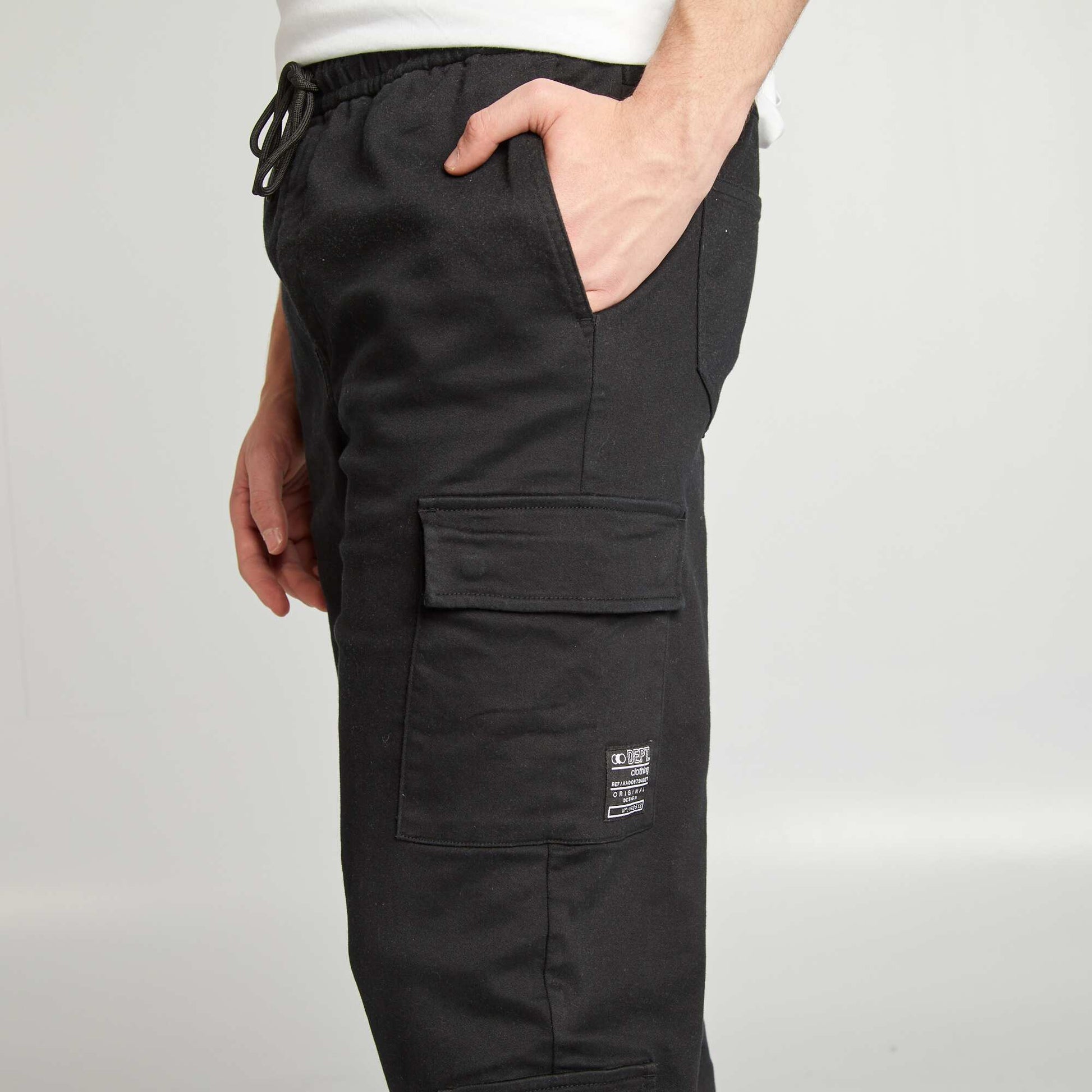 Pantalon esprit 'jogger' multipoches NOIR