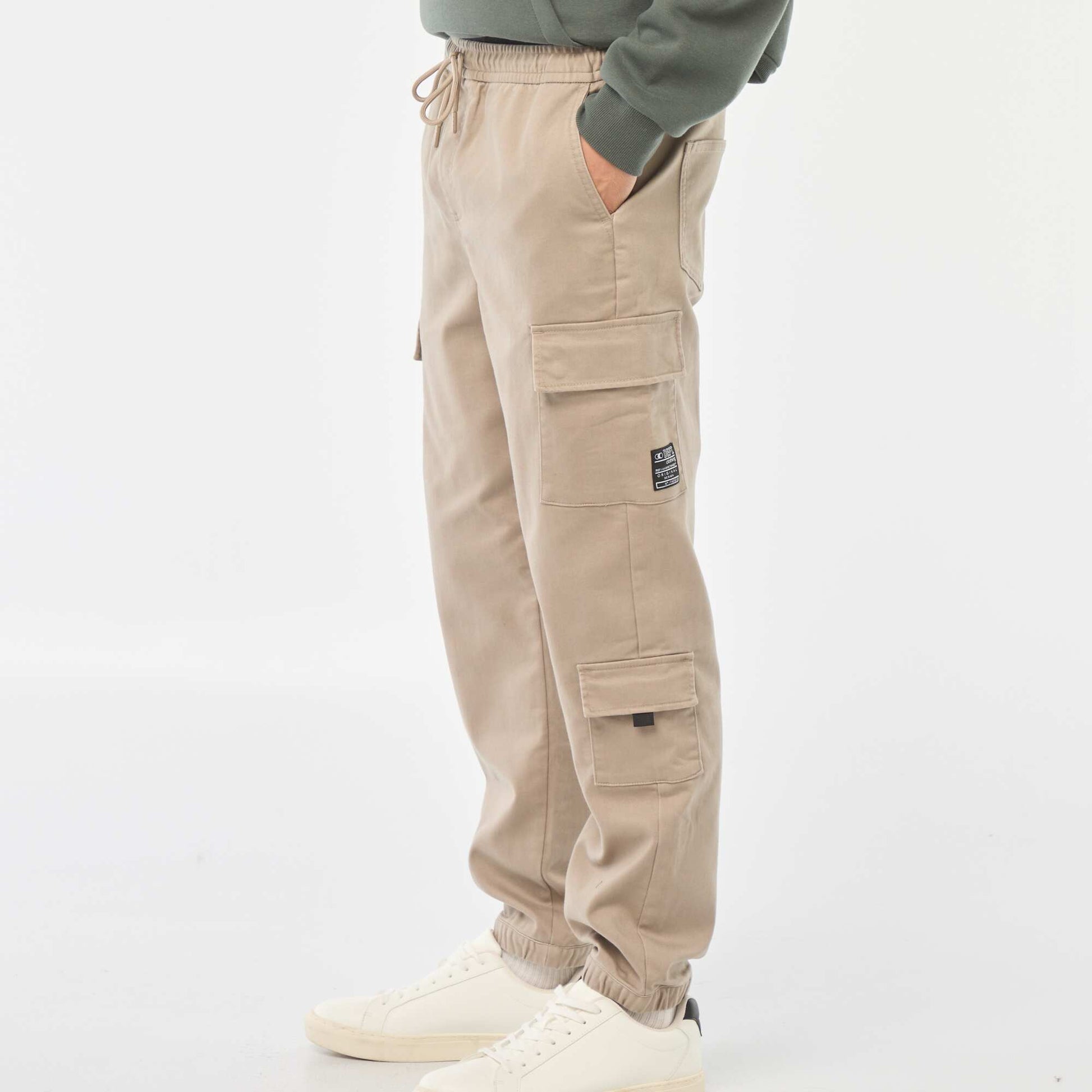 Pantalon esprit 'jogger' multipoches BEIGE