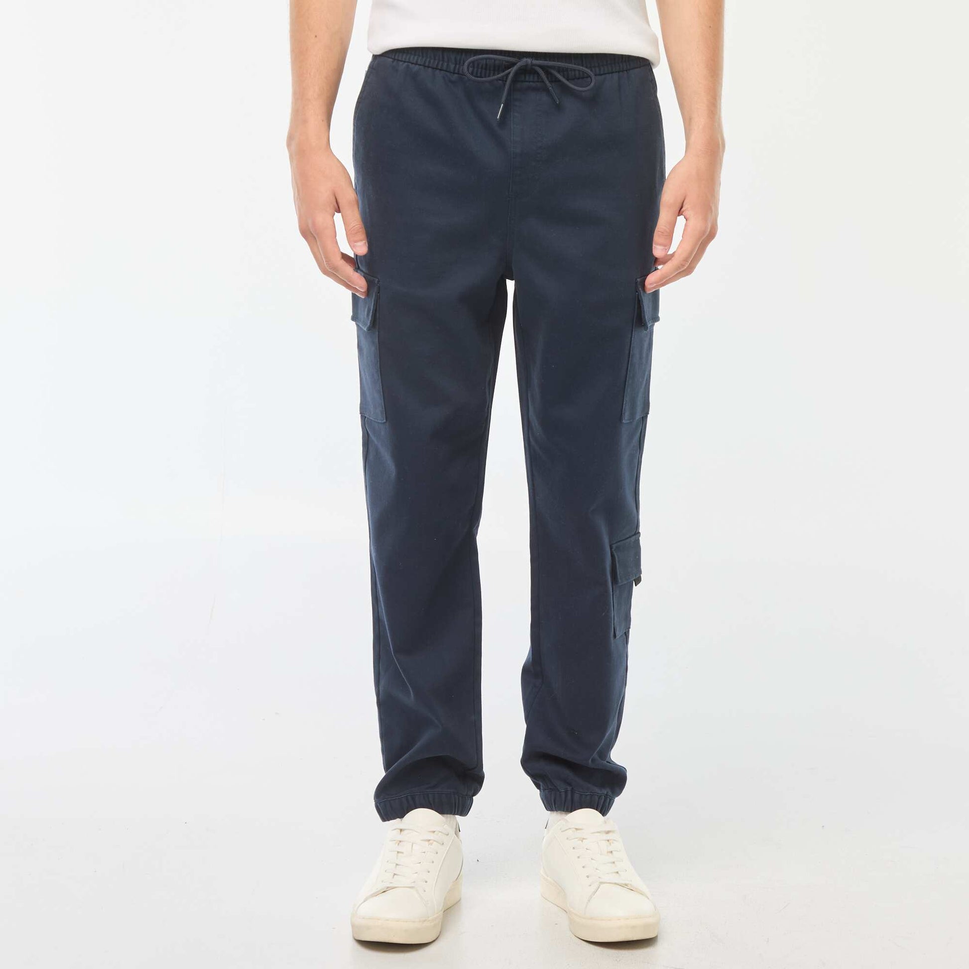 Pantalon esprit 'jogger' multipoches BLEU