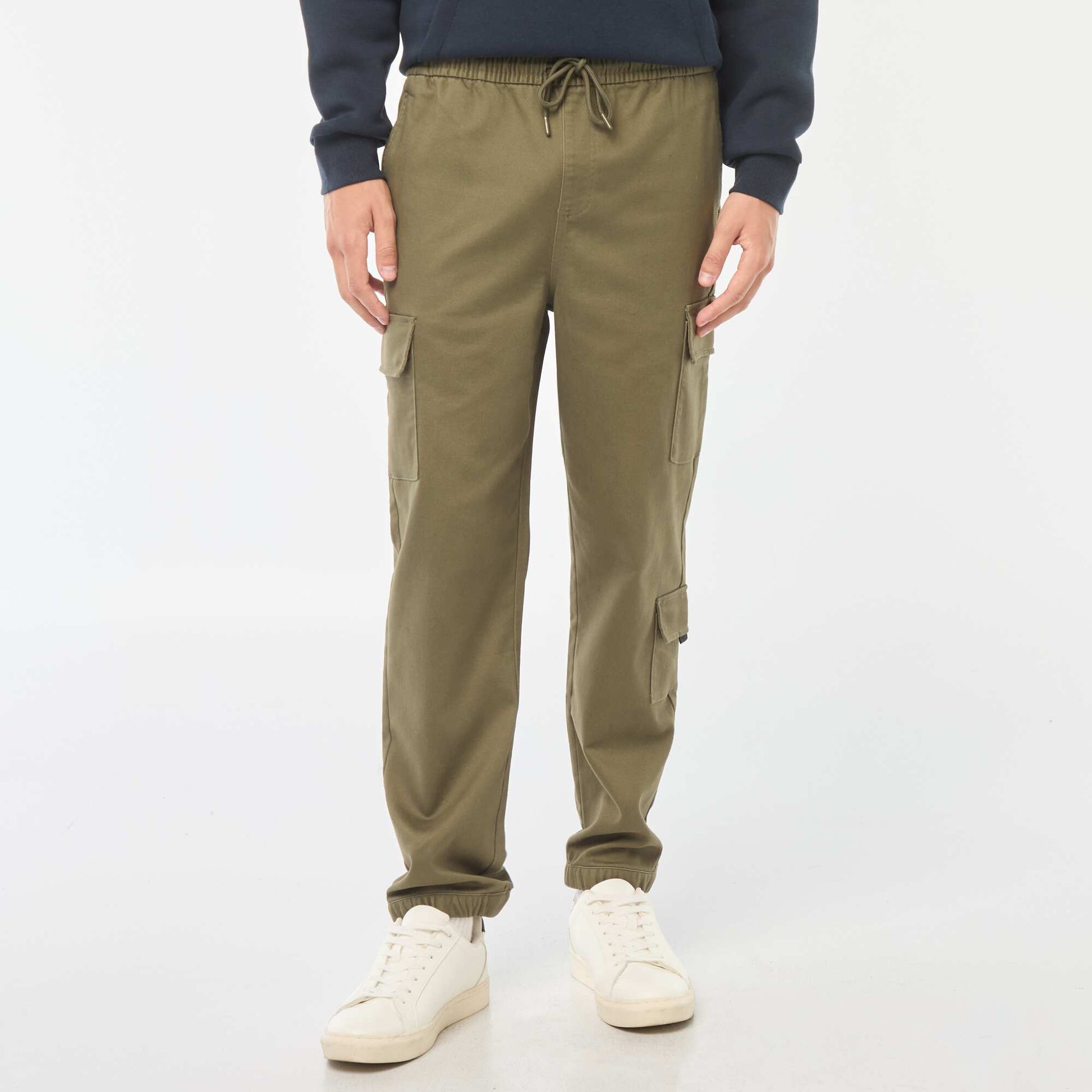 Pantalon esprit 'jogger' multipoches KAKI