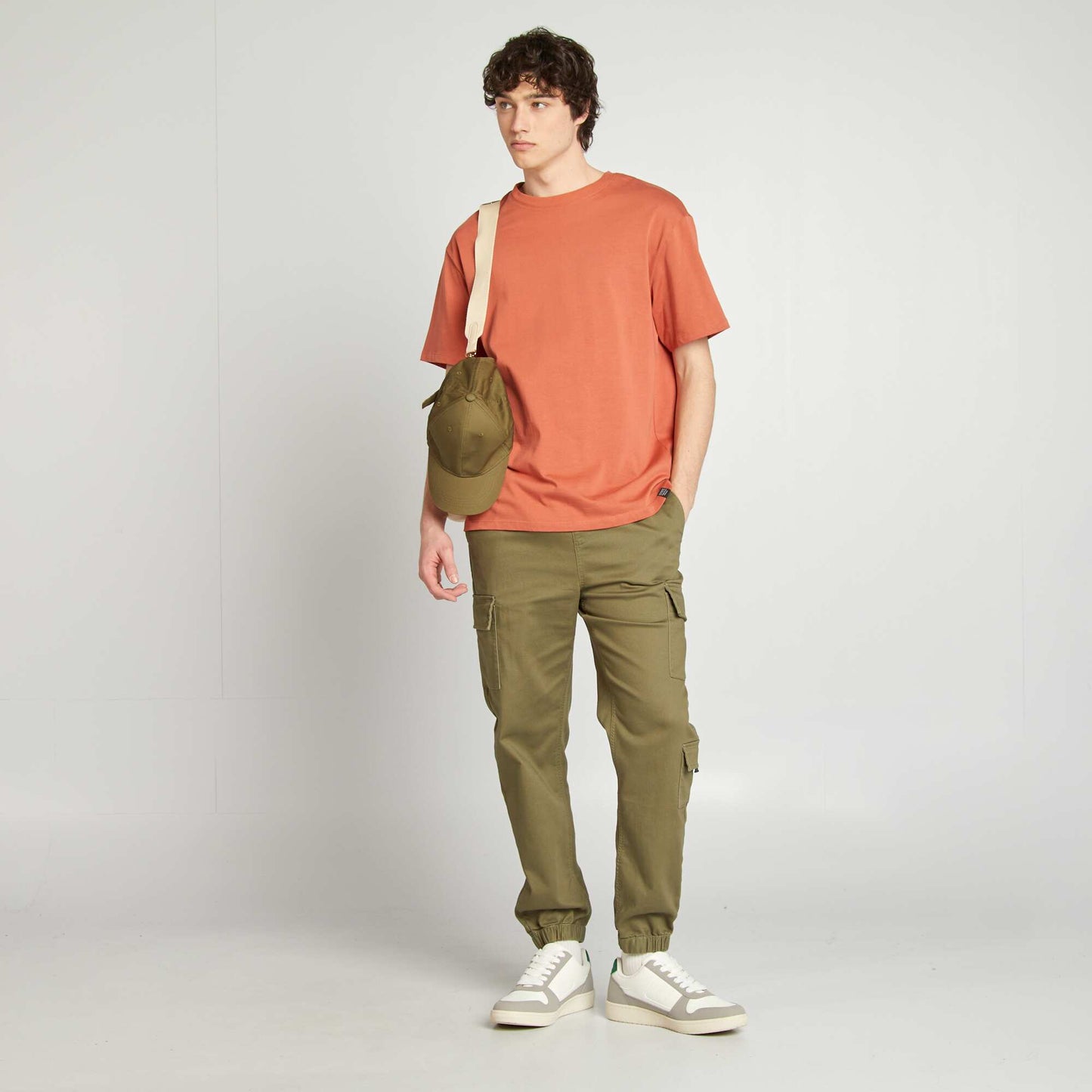 Pantalon esprit 'jogger' multipoches VERT