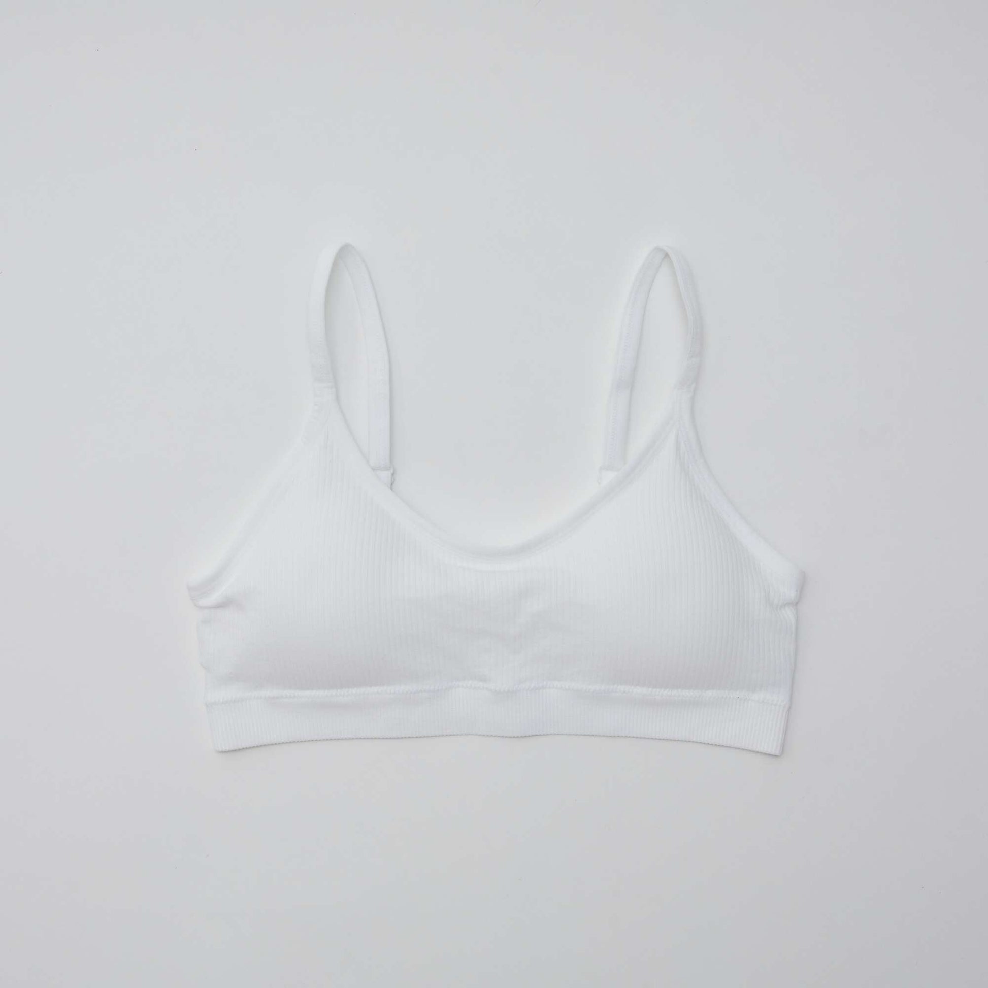 Lot de 2 brassières côtelés VIOLET/BLANC