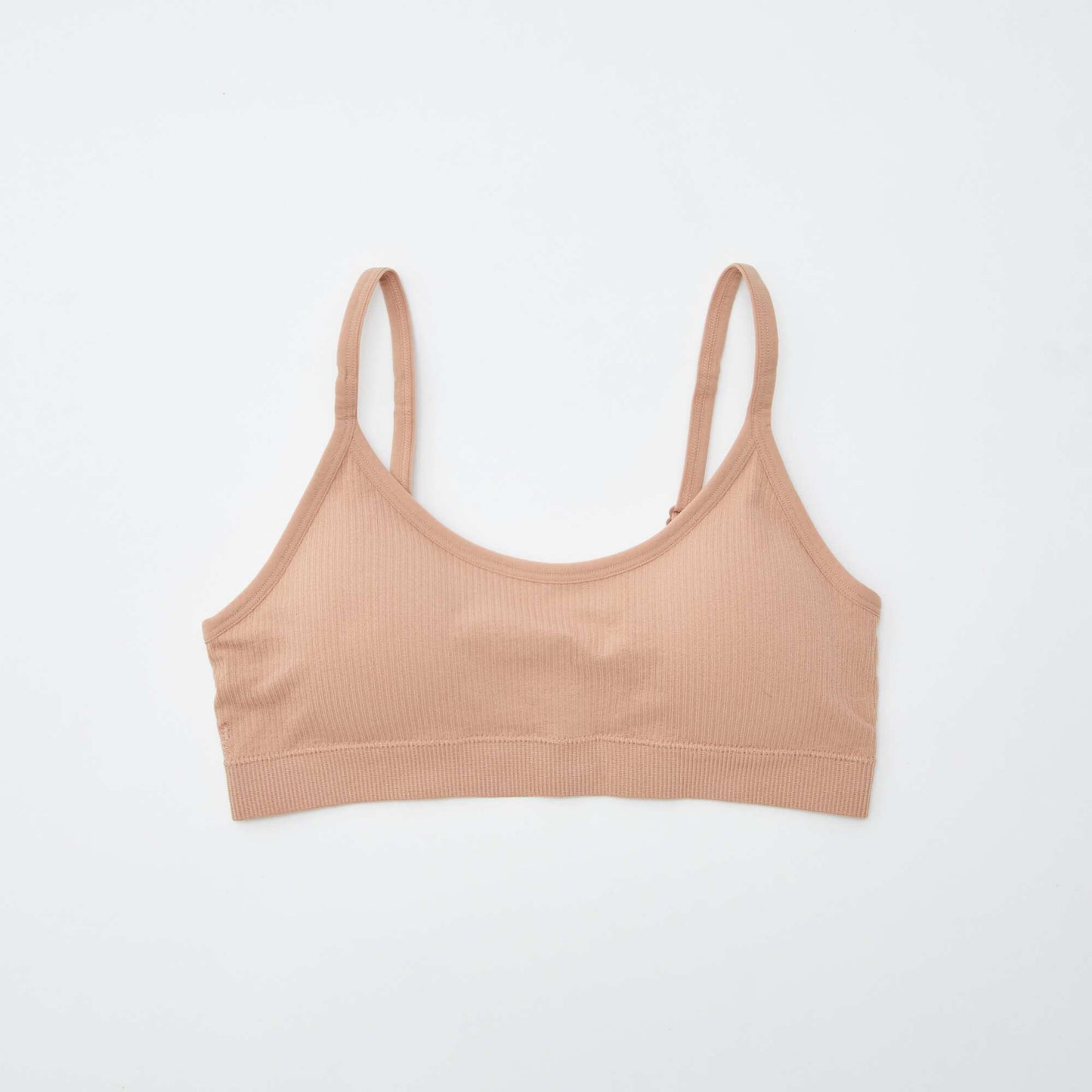Lot de 2 brassières côtelés BLANC/ROSE