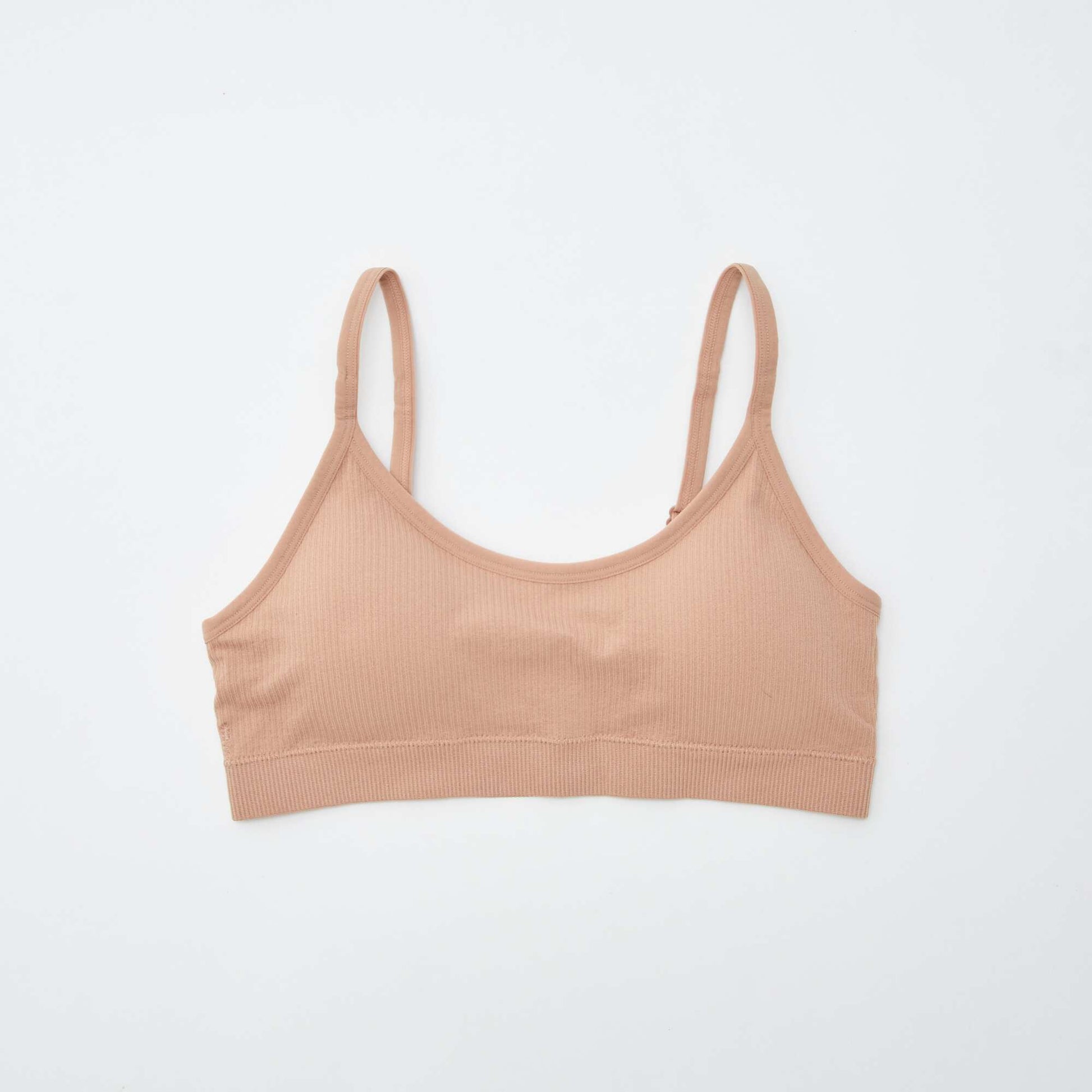Lot de 2 brassières côtelés BLANC/ROSE