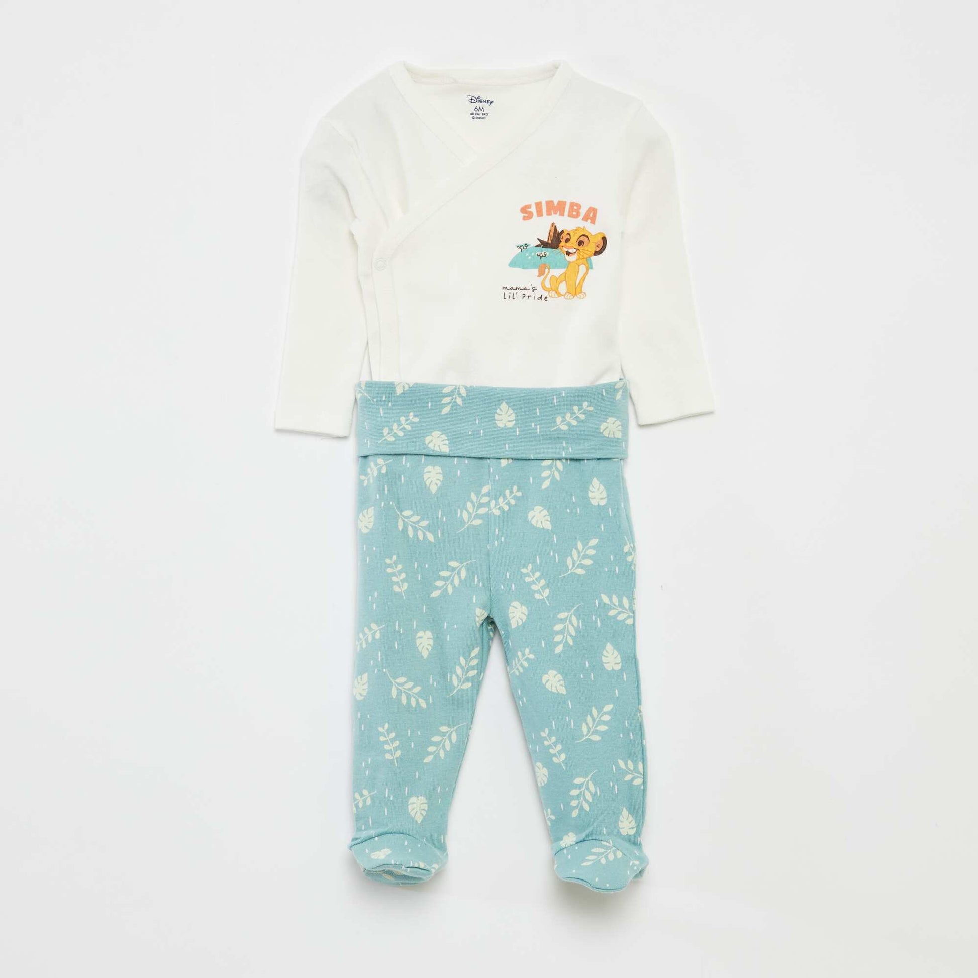 Ensemble body + legging avec pieds 'Simba' VERT