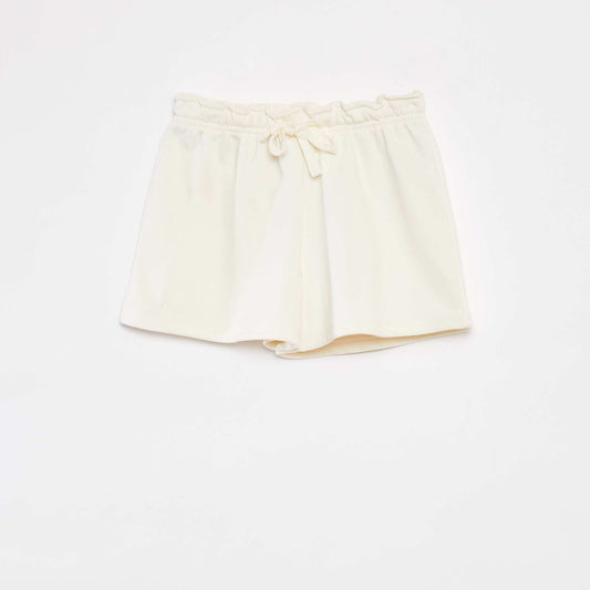 Short en molleton uni BLANC