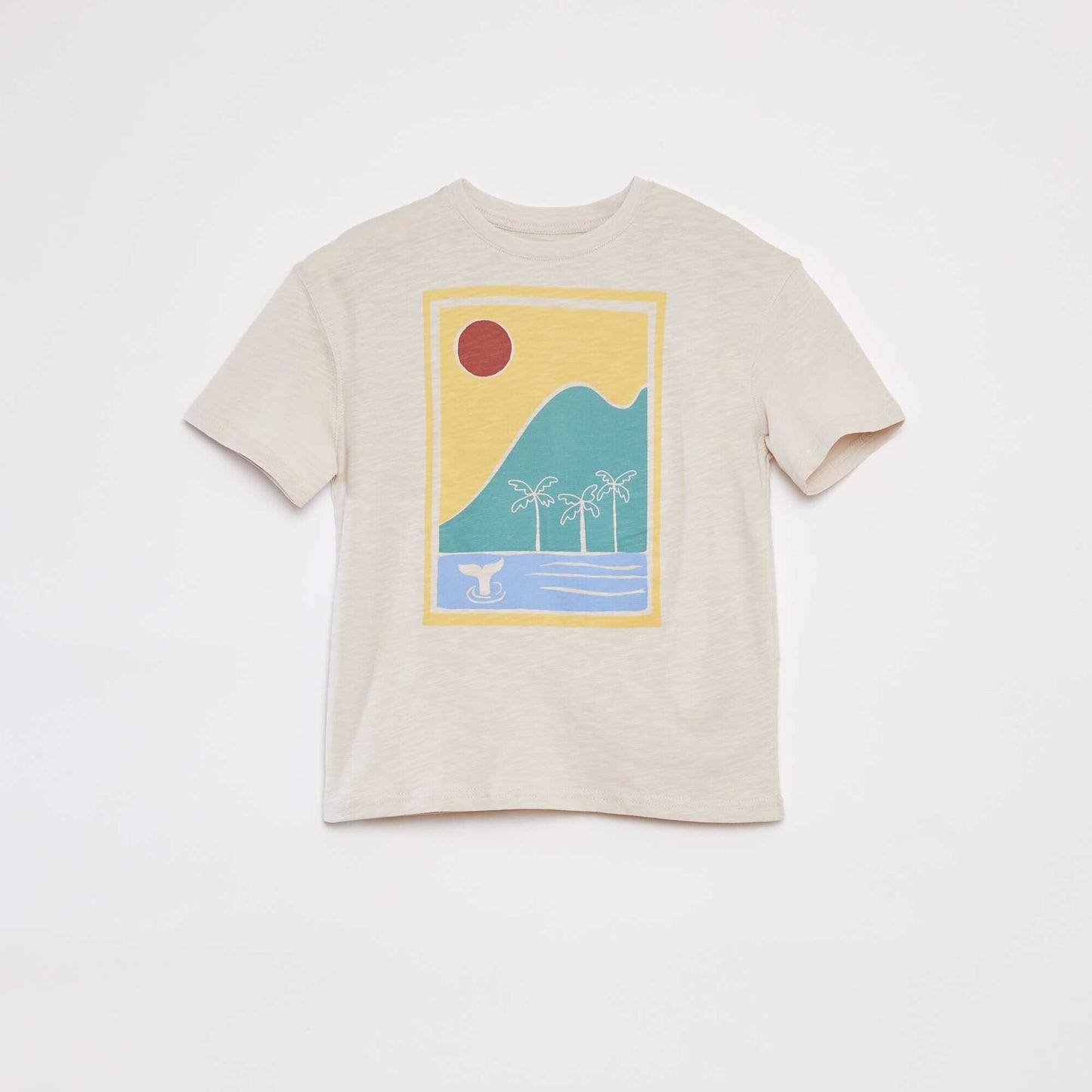T-shirt imprimé à manches courtes BLANC