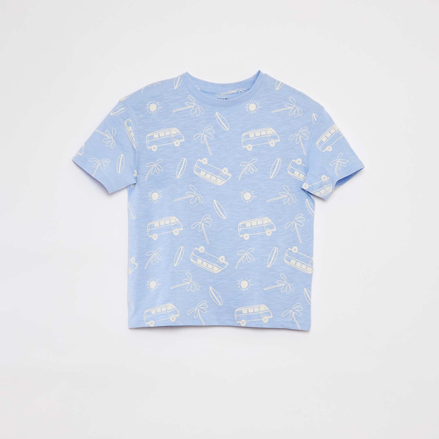 T-shirt imprimé à manches courtes BLEU