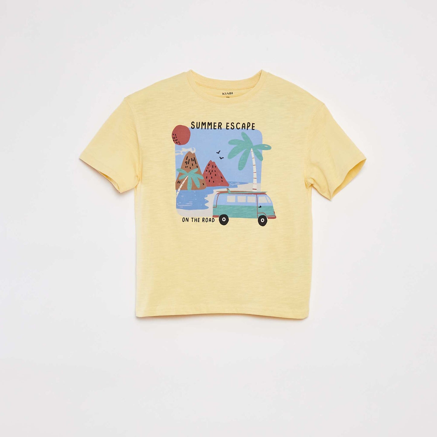T-shirt imprimé à manches courtes JAUNE