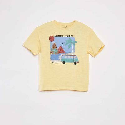 T-shirt imprimé à manches courtes JAUNE