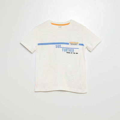 T-shirt imprimé en coton BEIGE