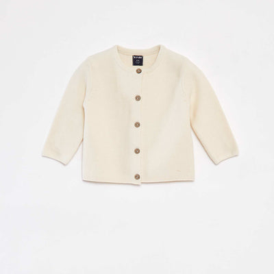 Gilet en tricot avec ouverture boutonnée BLANC