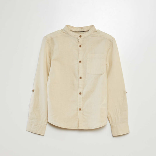 Chemise en lin mélangé BEIGE