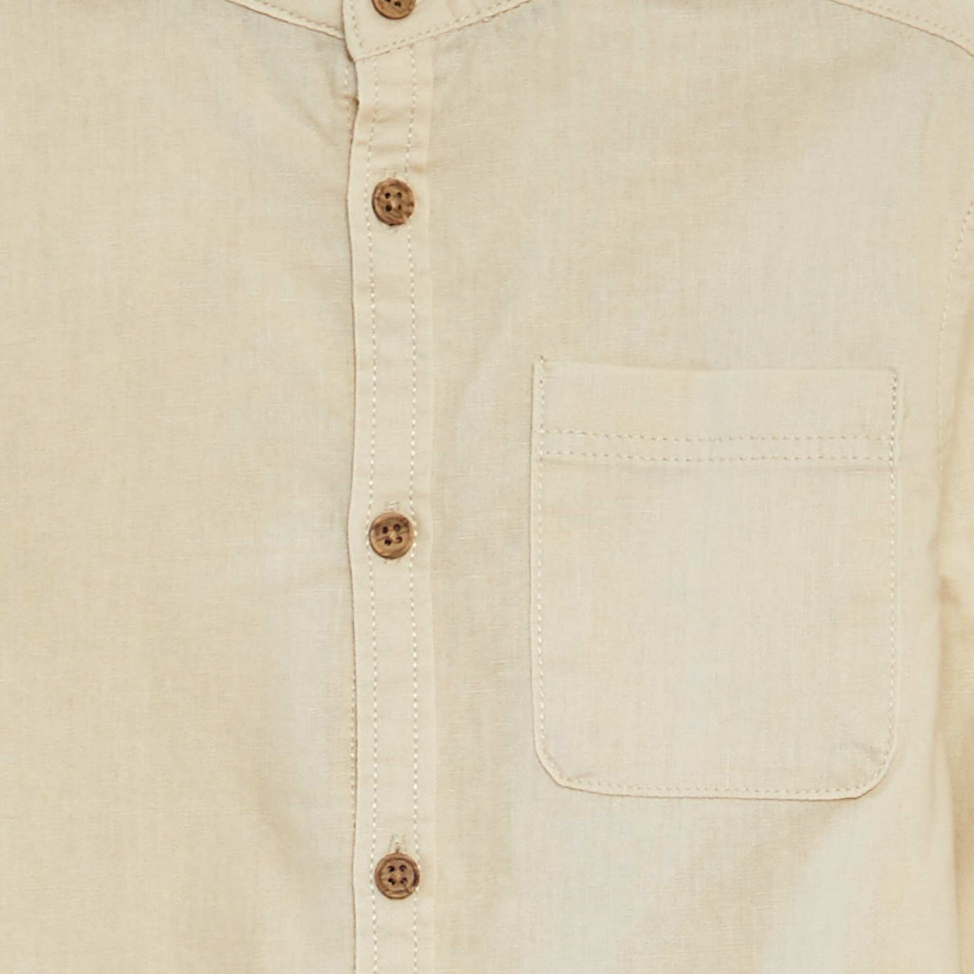 Chemise en lin mélangé BEIGE