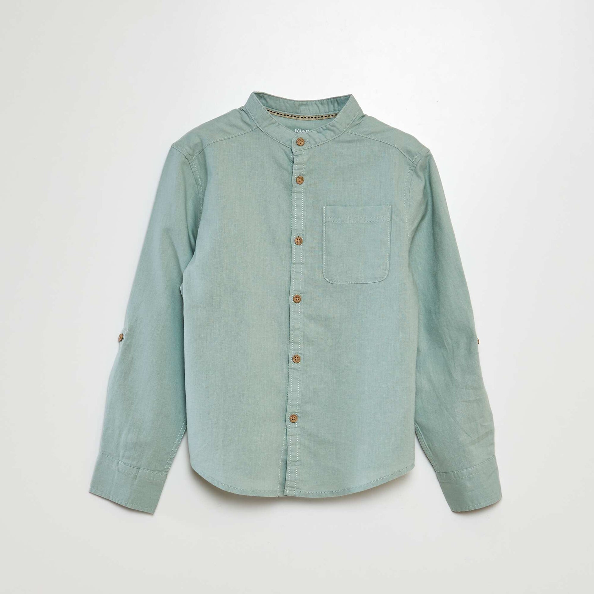 Chemise en lin mélangé VERT