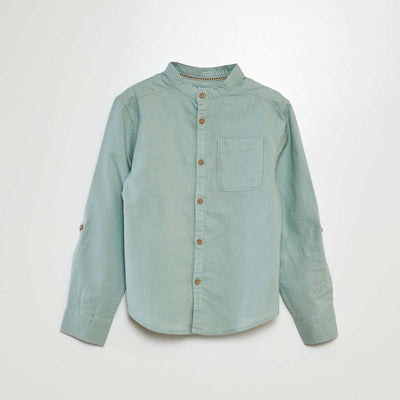 Chemise en lin mélangé VERT