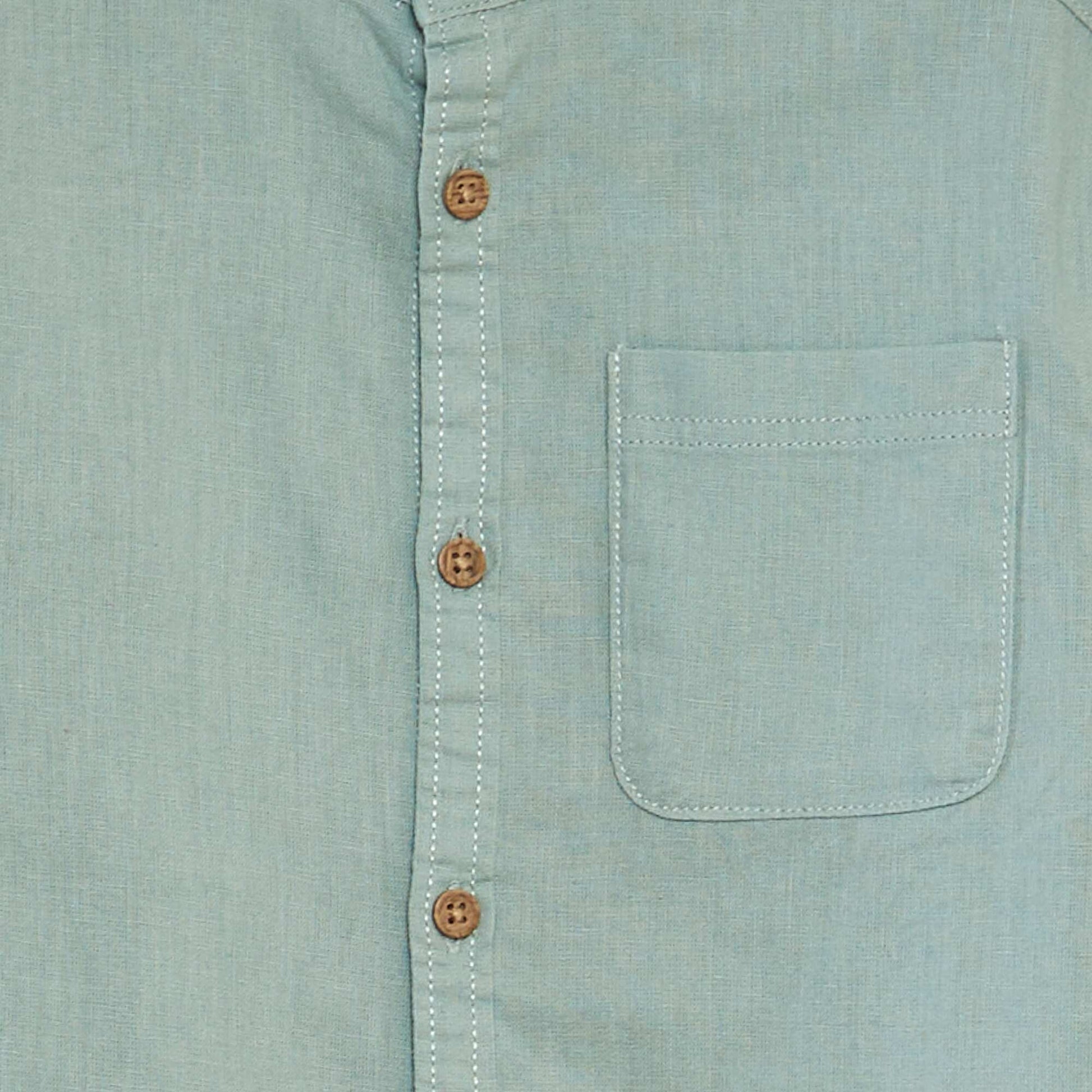 Chemise en lin mélangé VERT