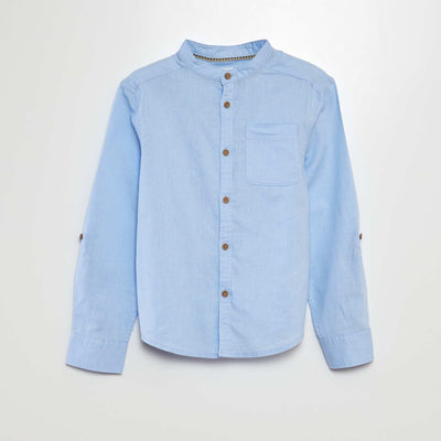 Chemise en lin mélangé BLEU