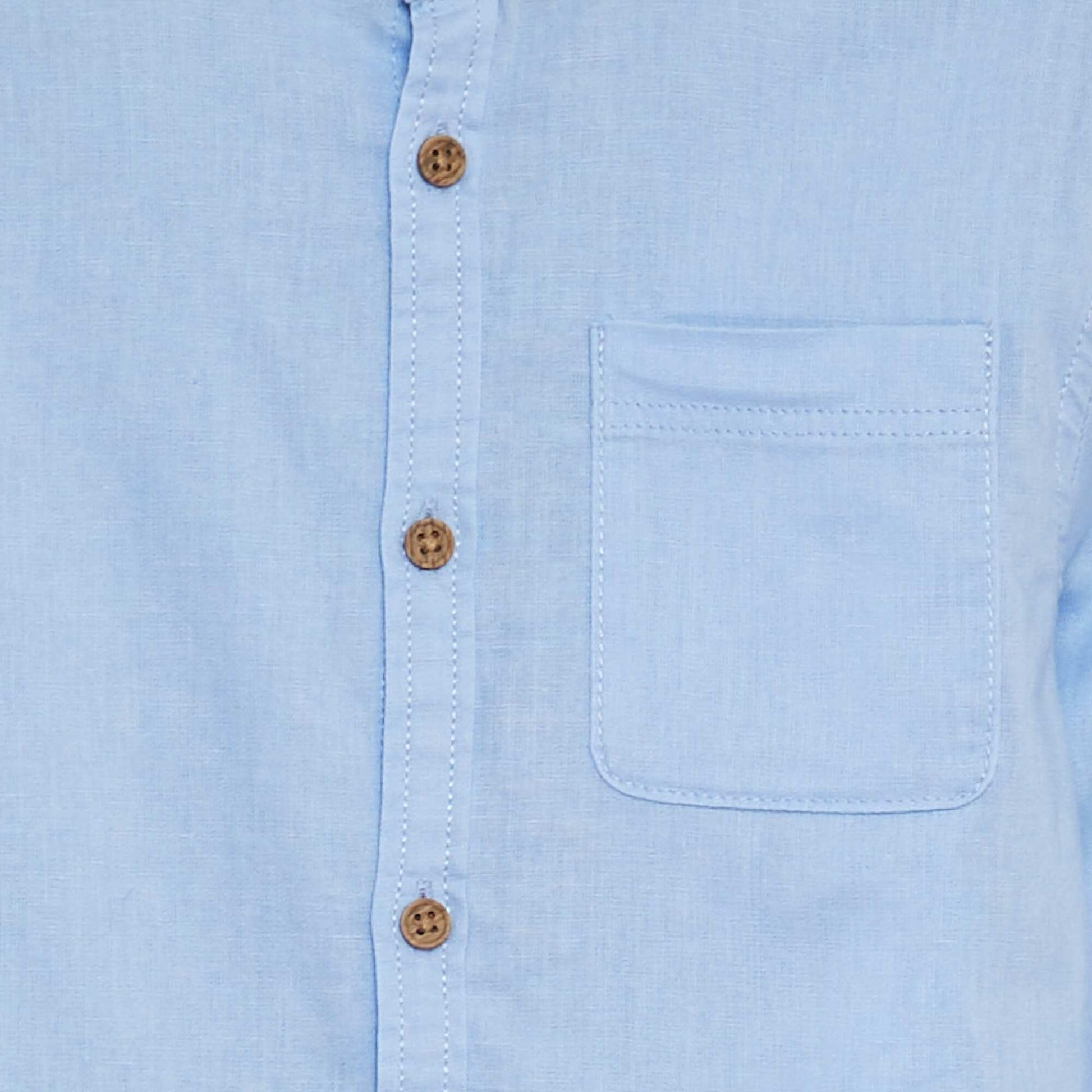 Chemise en lin mélangé BLEU