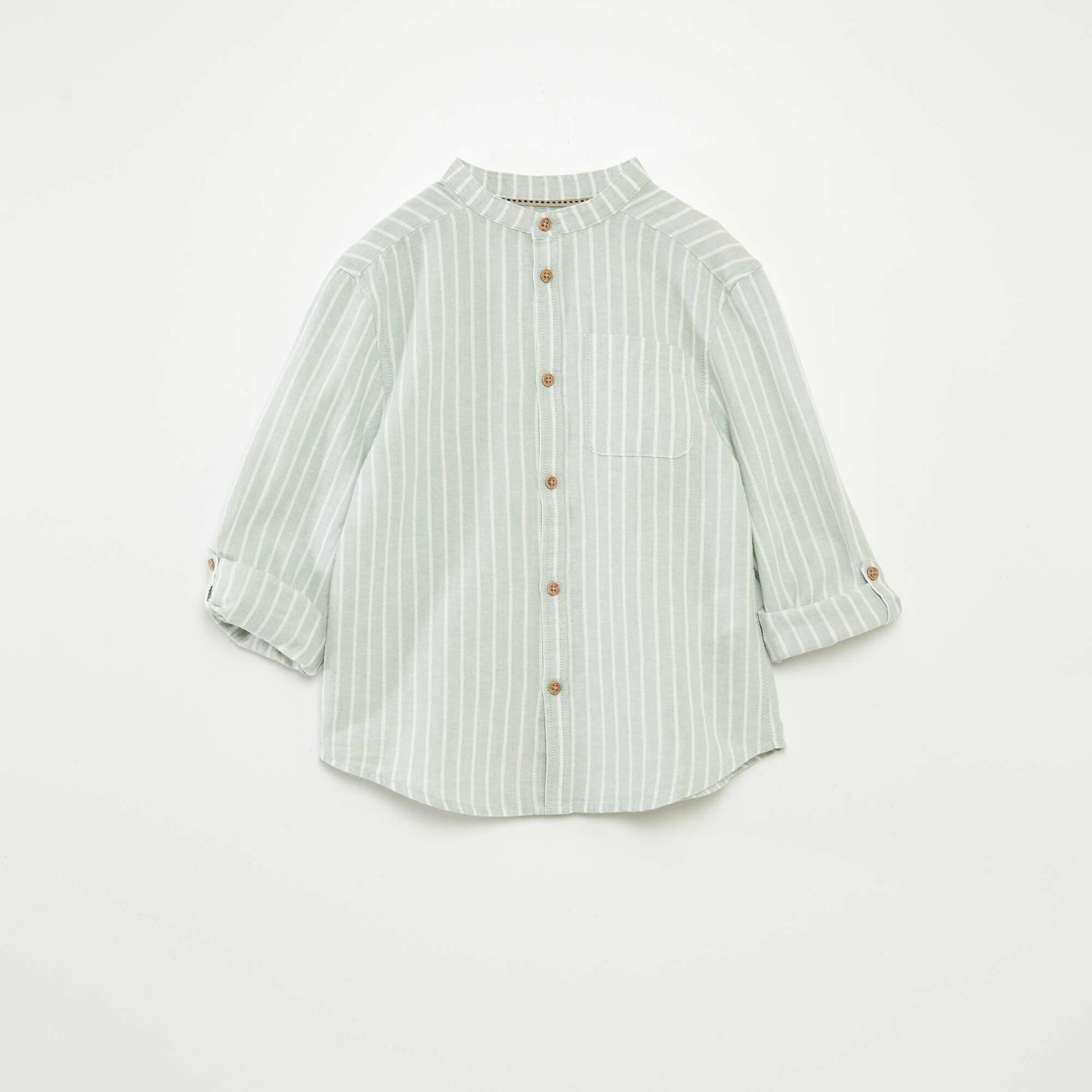 Chemise en lin mélangé VERT
