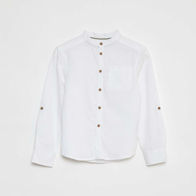Chemise en lin mélangé BLANC