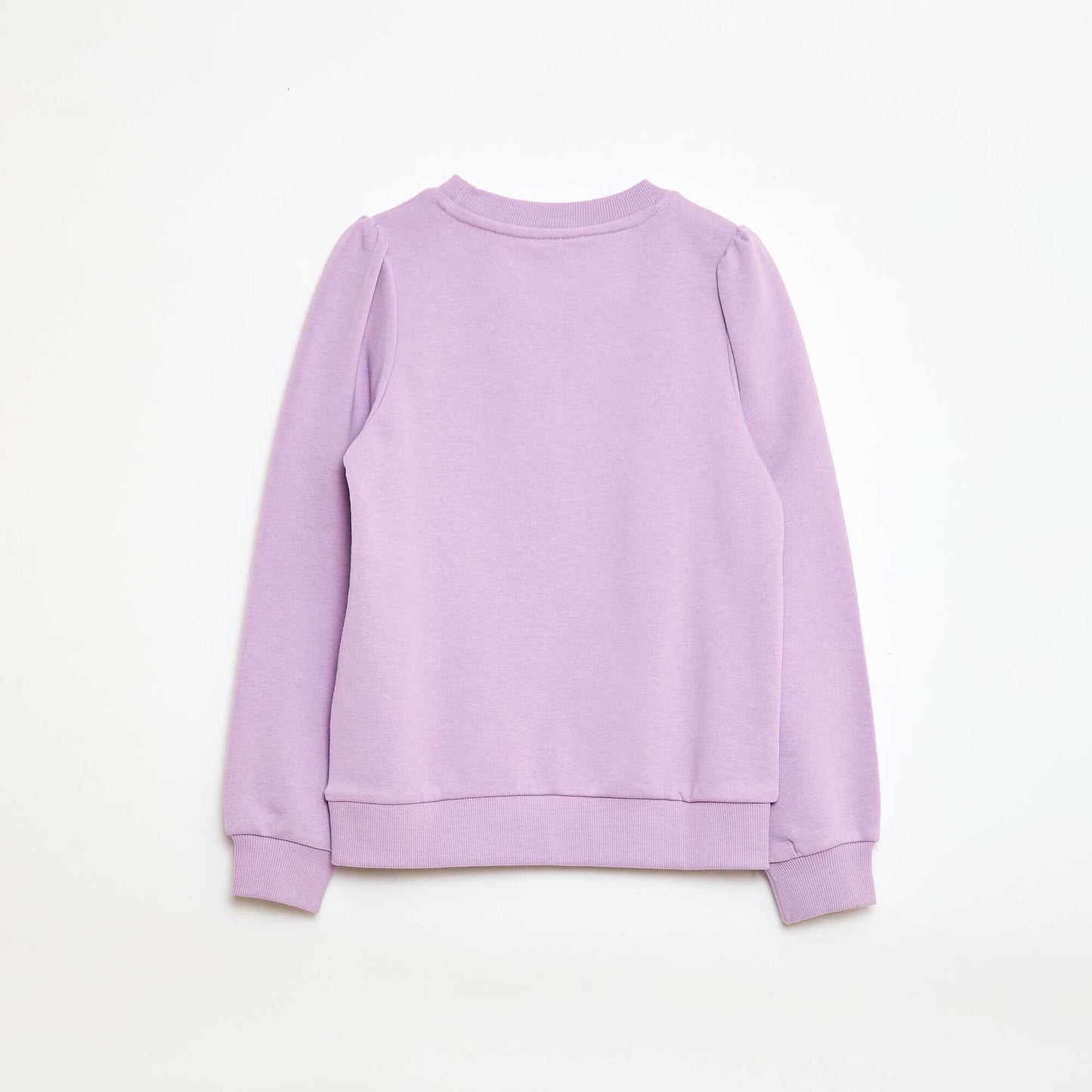 Sweat en molleton uni cœur brodé VIOLET