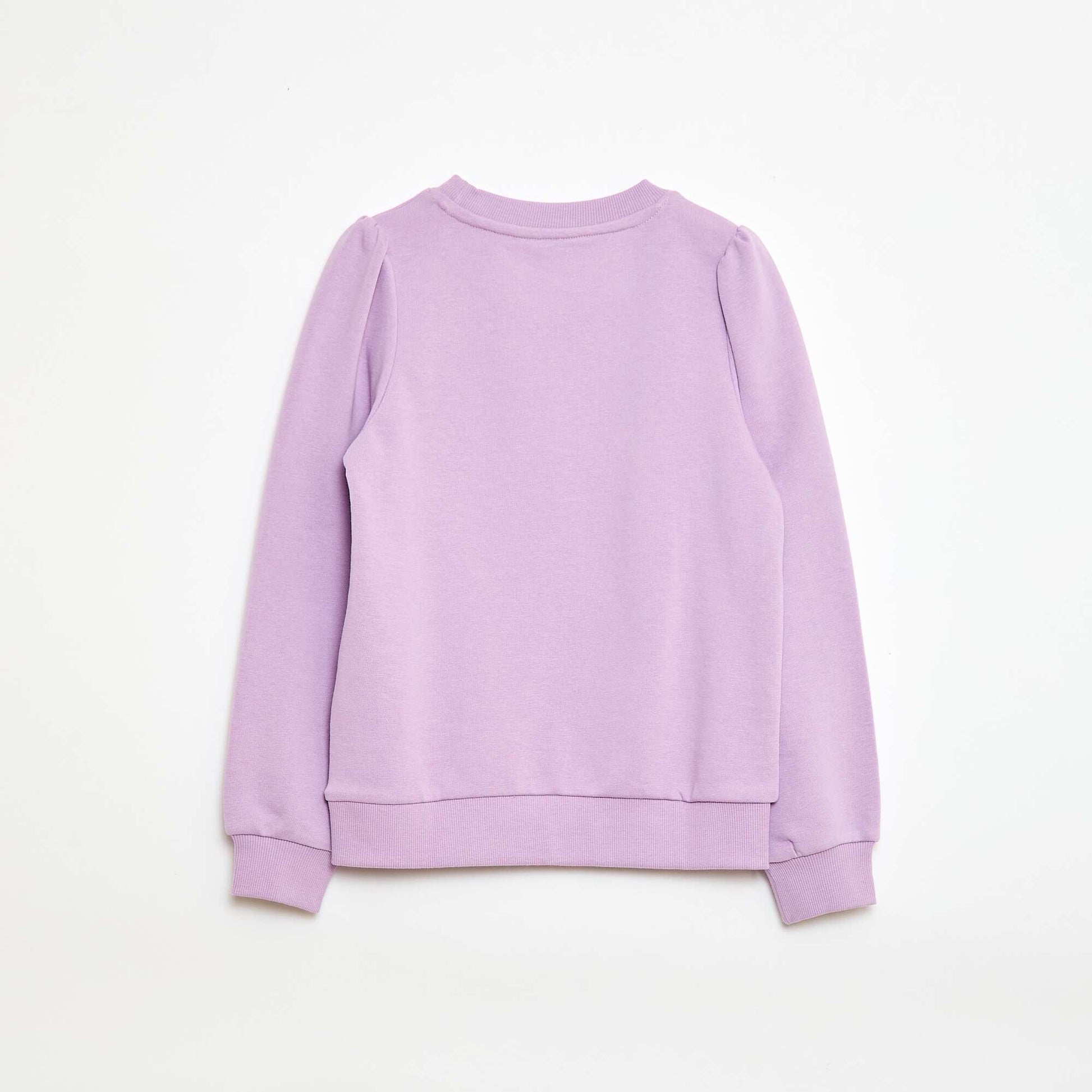 Sweat en molleton uni cœur brodé VIOLET