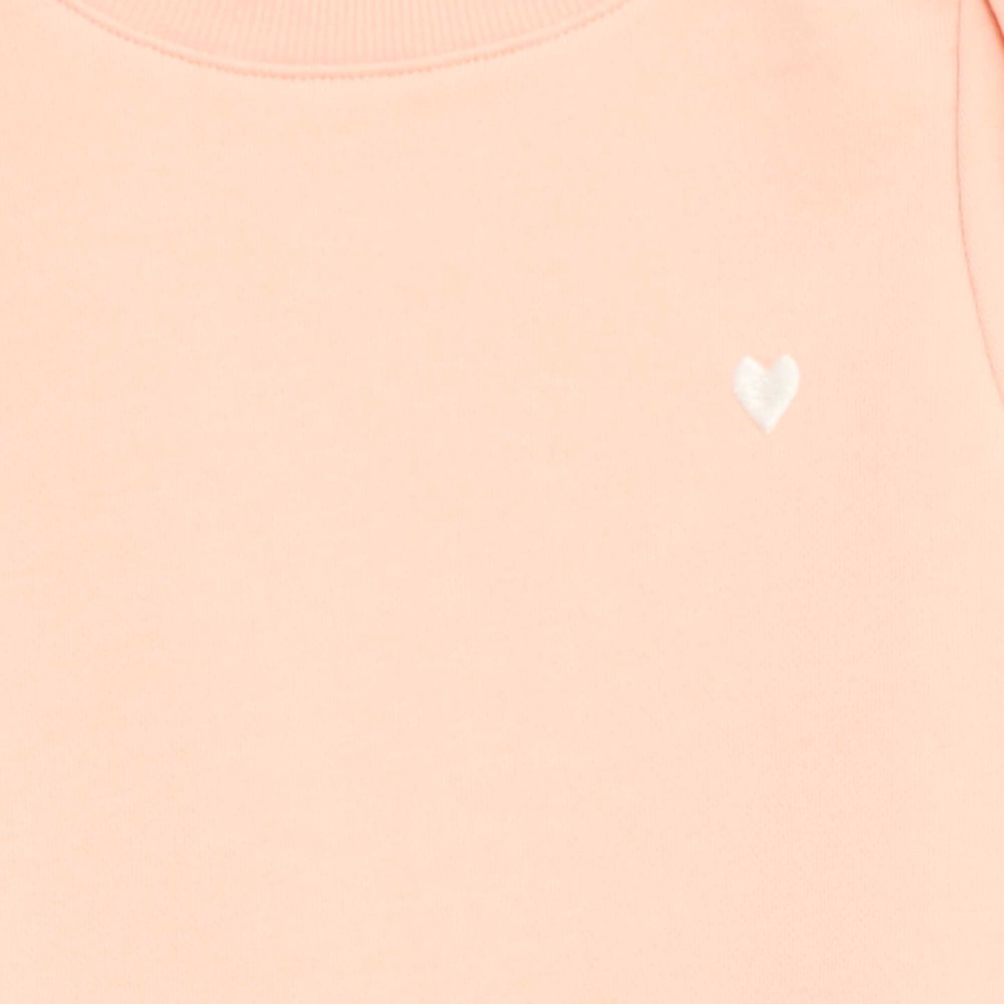 Sweat en molleton uni cœur brodé ORANGE