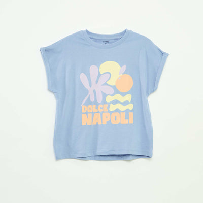 T-shirt à manches courtes avec animation BLEU