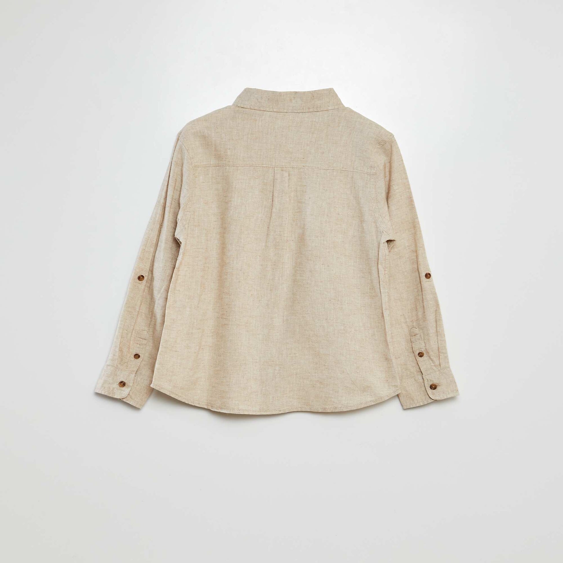 Chemise en lin mélangé BEIGE