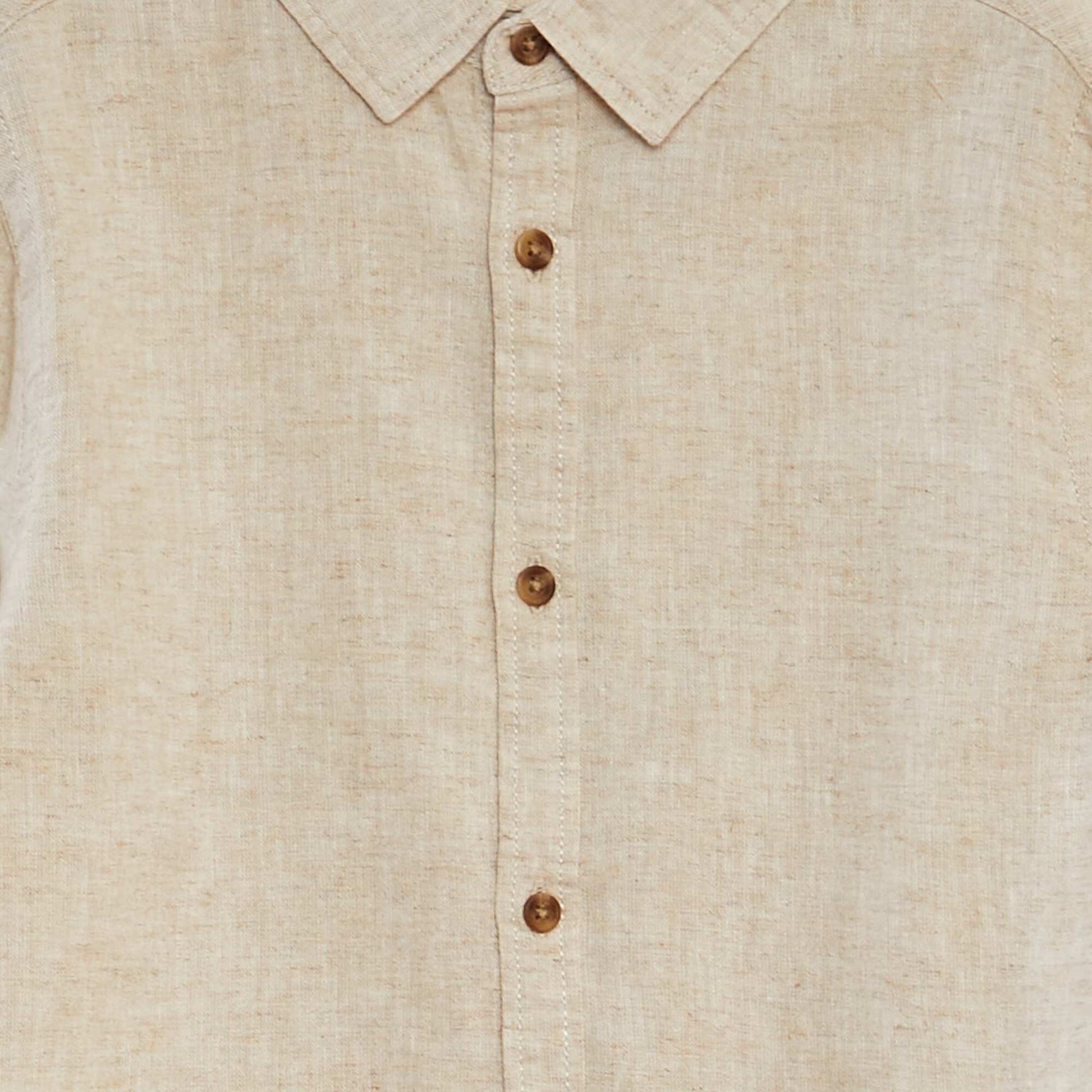 Chemise en lin mélangé BEIGE