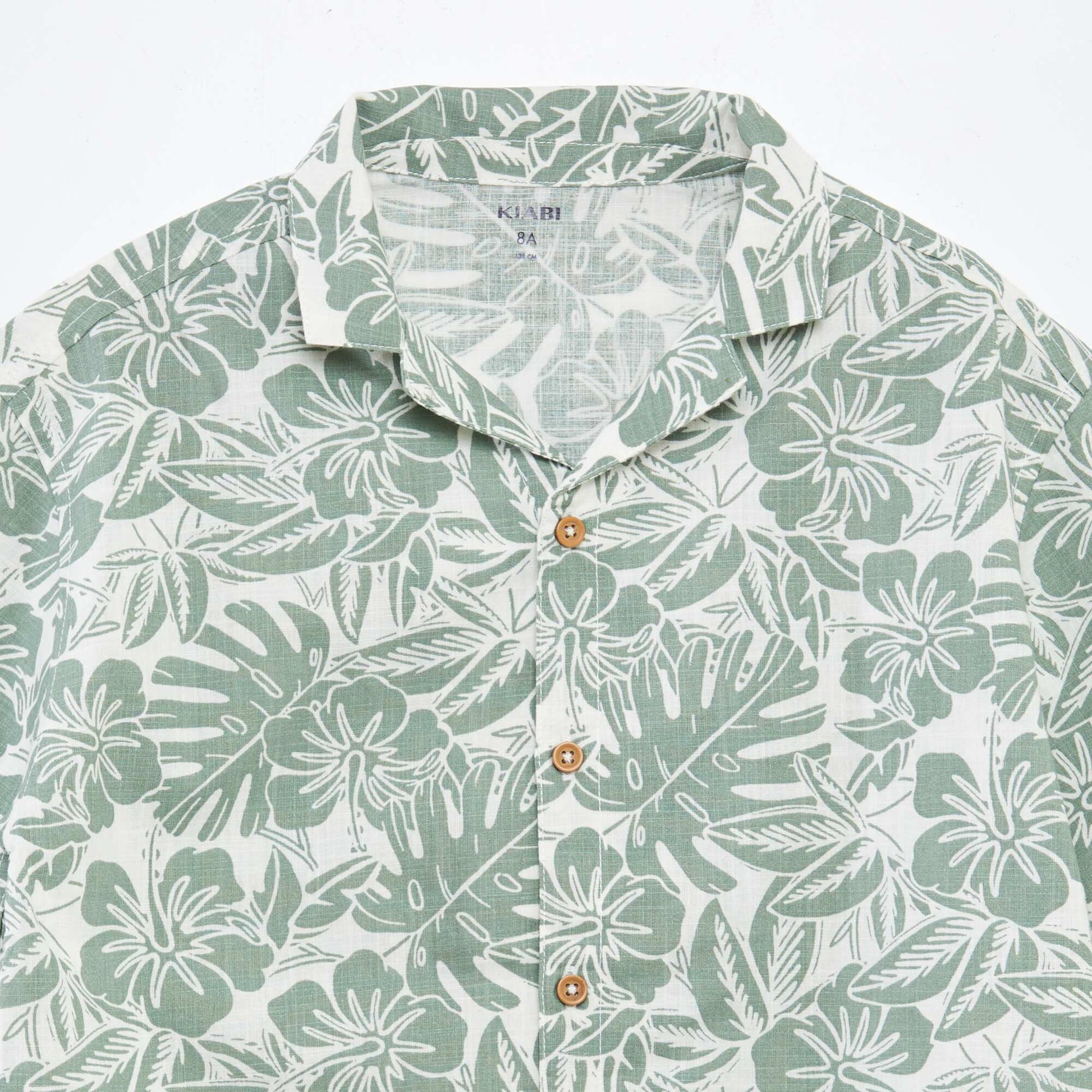 Chemise à manches courtes et col pyjama avec imprimé KAKI