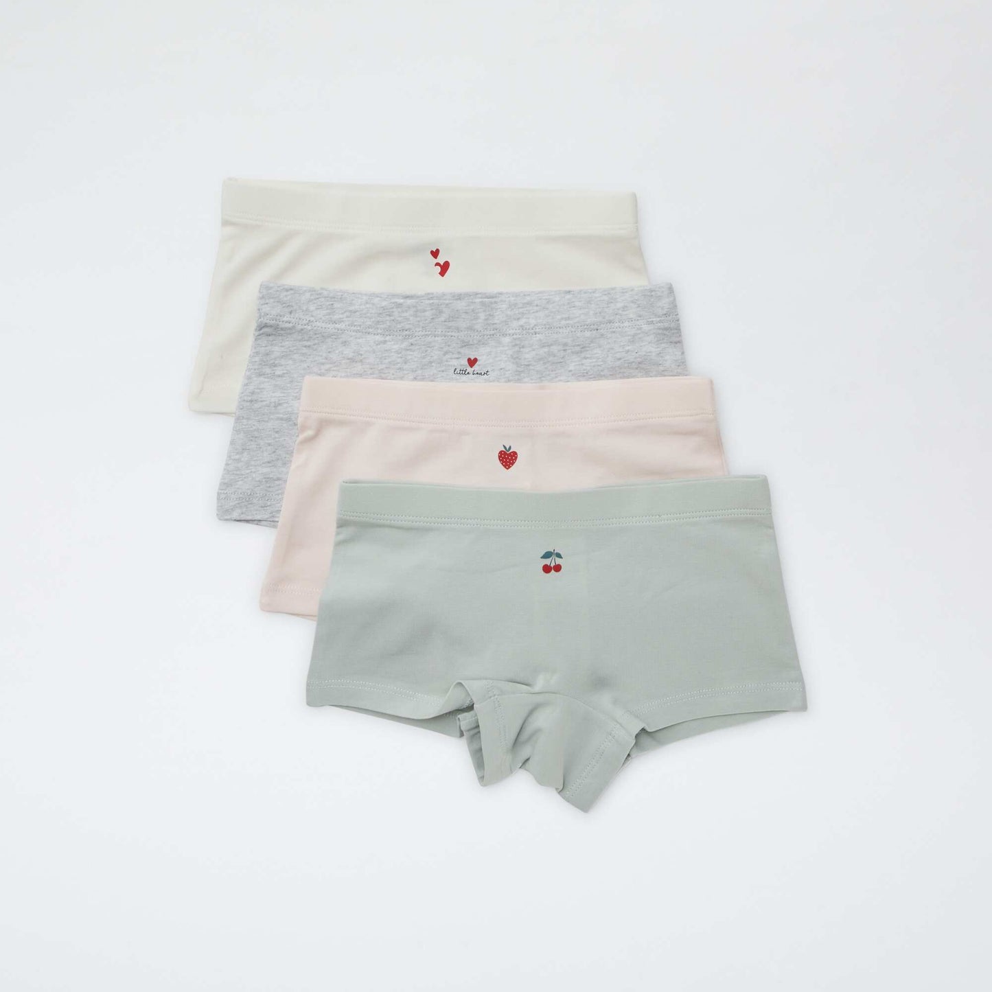 Lot de 4 shorties imprimé ROSE/VERT/BLANC/GRIS