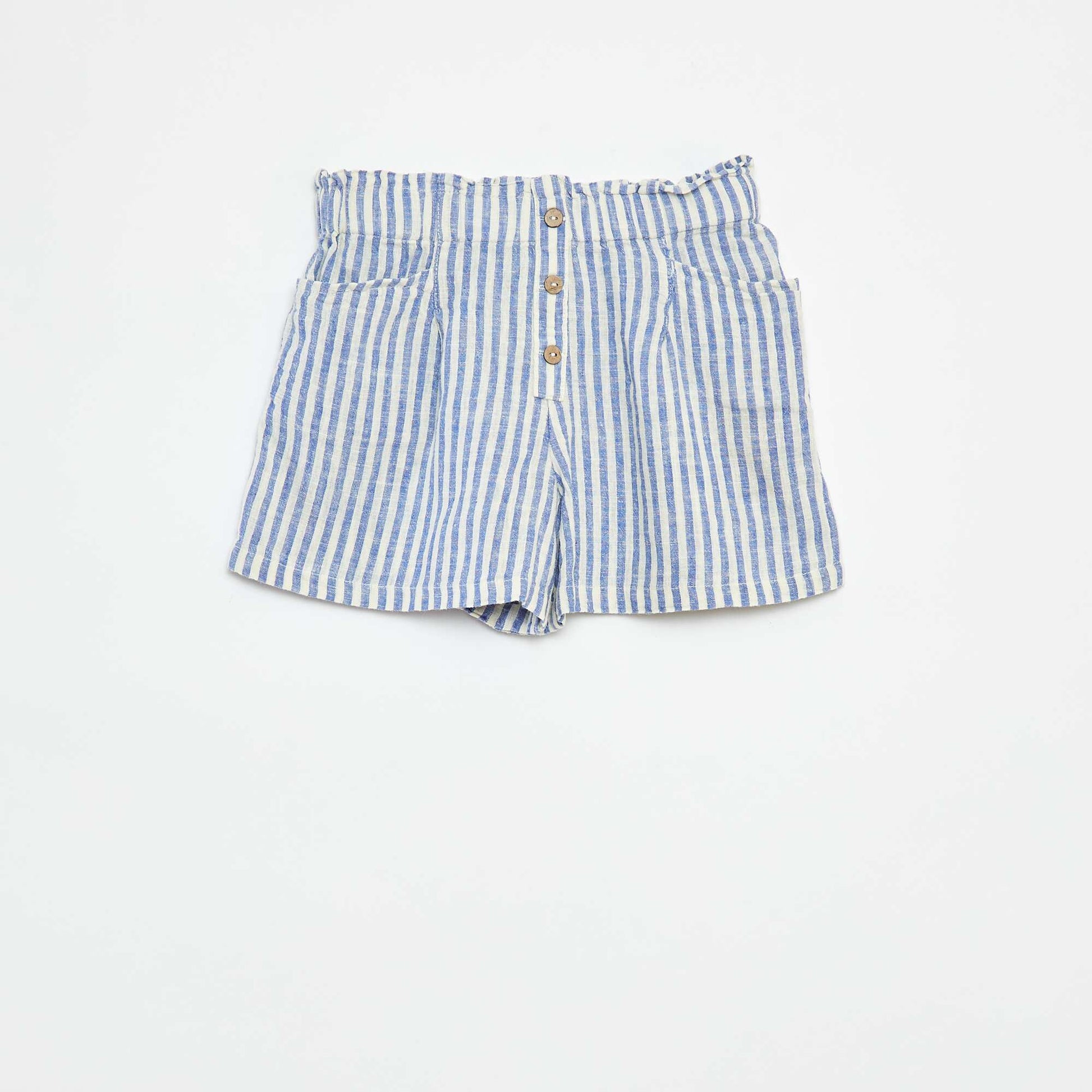 Short fluide à rayures BLEU