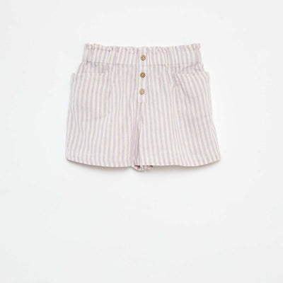 Short fluide à rayures VIOLET