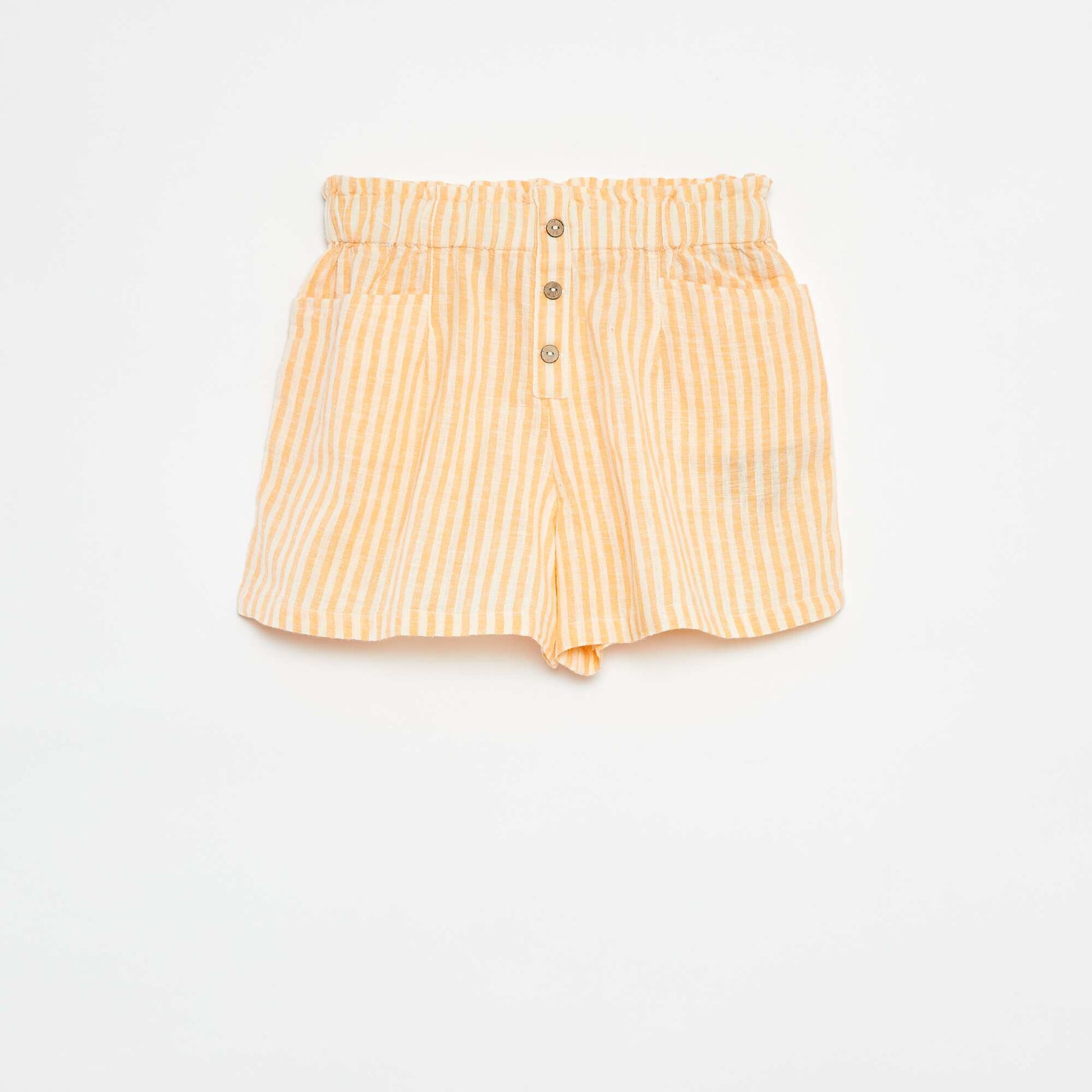 Short fluide à rayures ORANGE