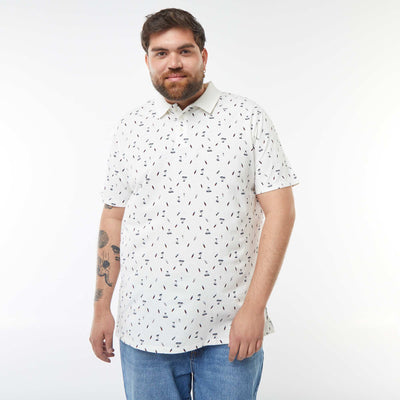 Polo à motifs en maille piquée BLANC