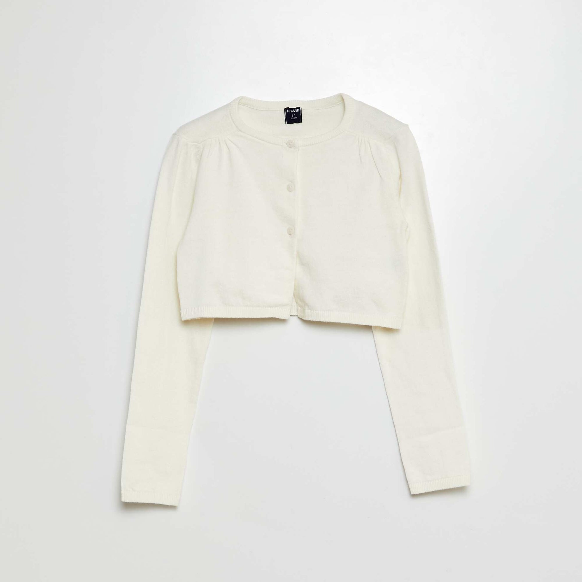 Gilet court bolero côtelé BLANC