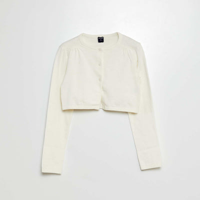 Gilet court bolero côtelé BLANC