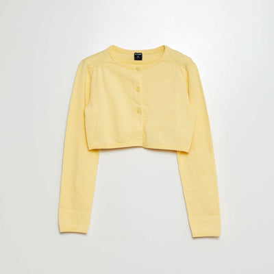 Gilet court bolero côtelé JAUNE