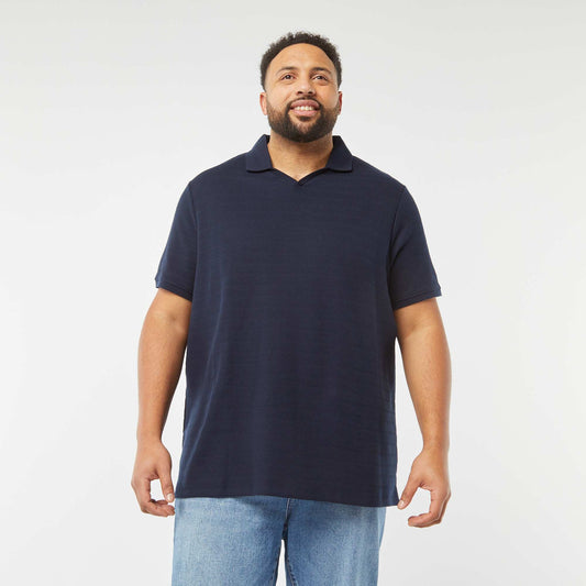 Polo en piqué de coton BLEU