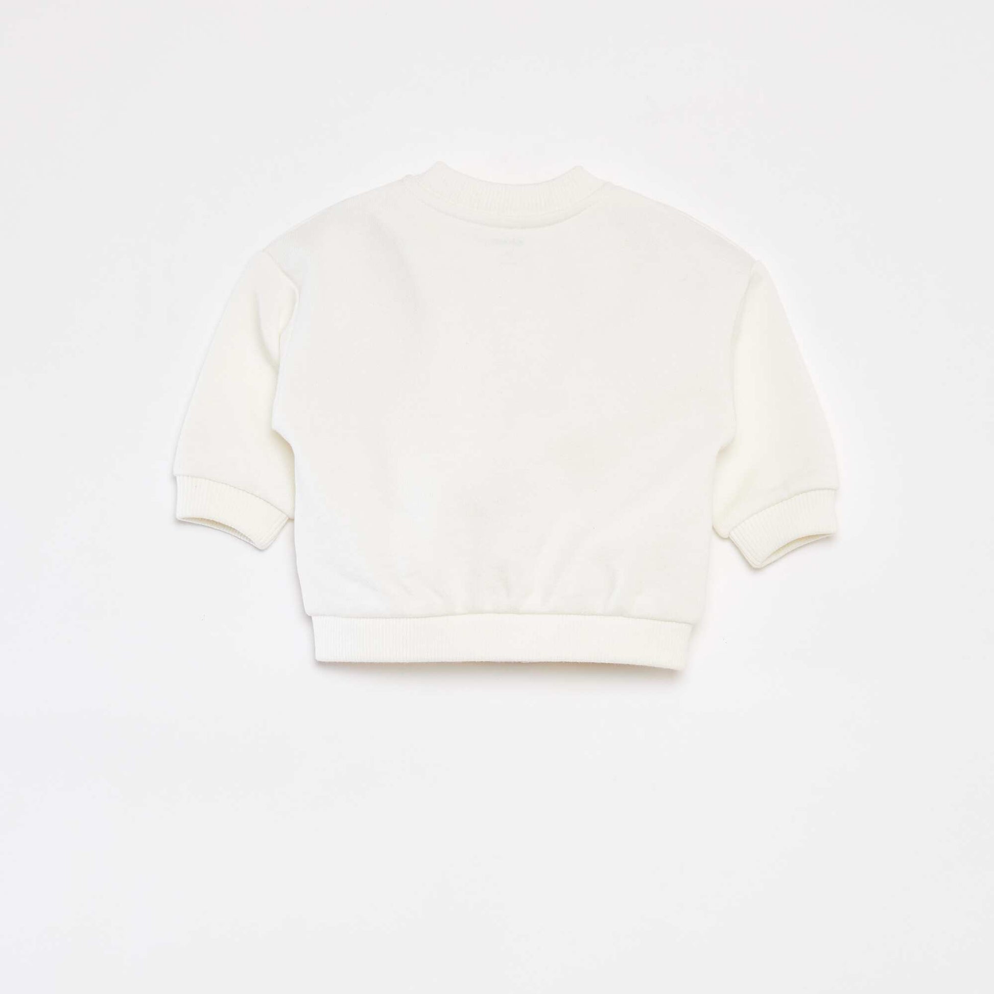 Sweat zippé uni en French Terry BLANC