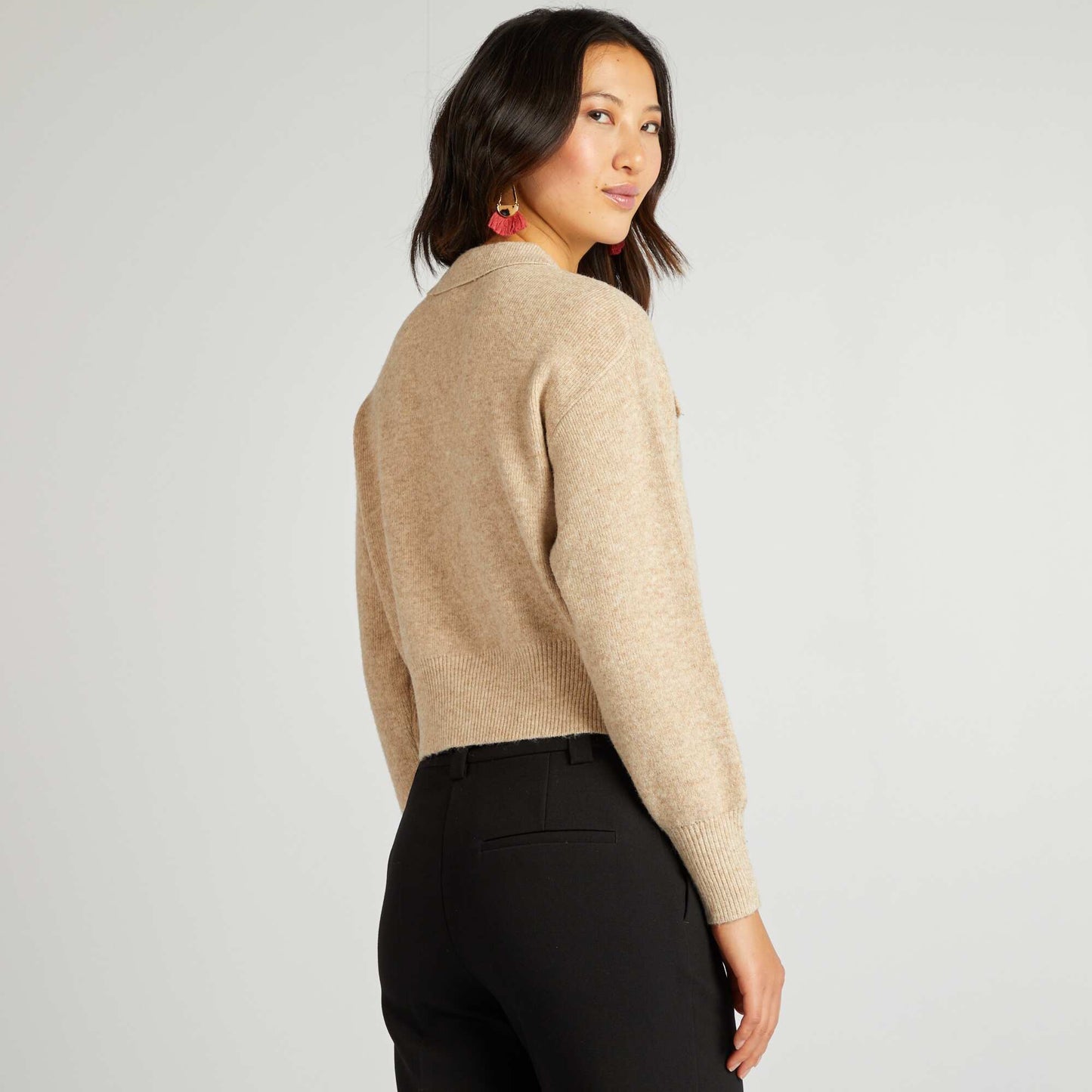 Gilet avec boutons fantaisies BEIGE