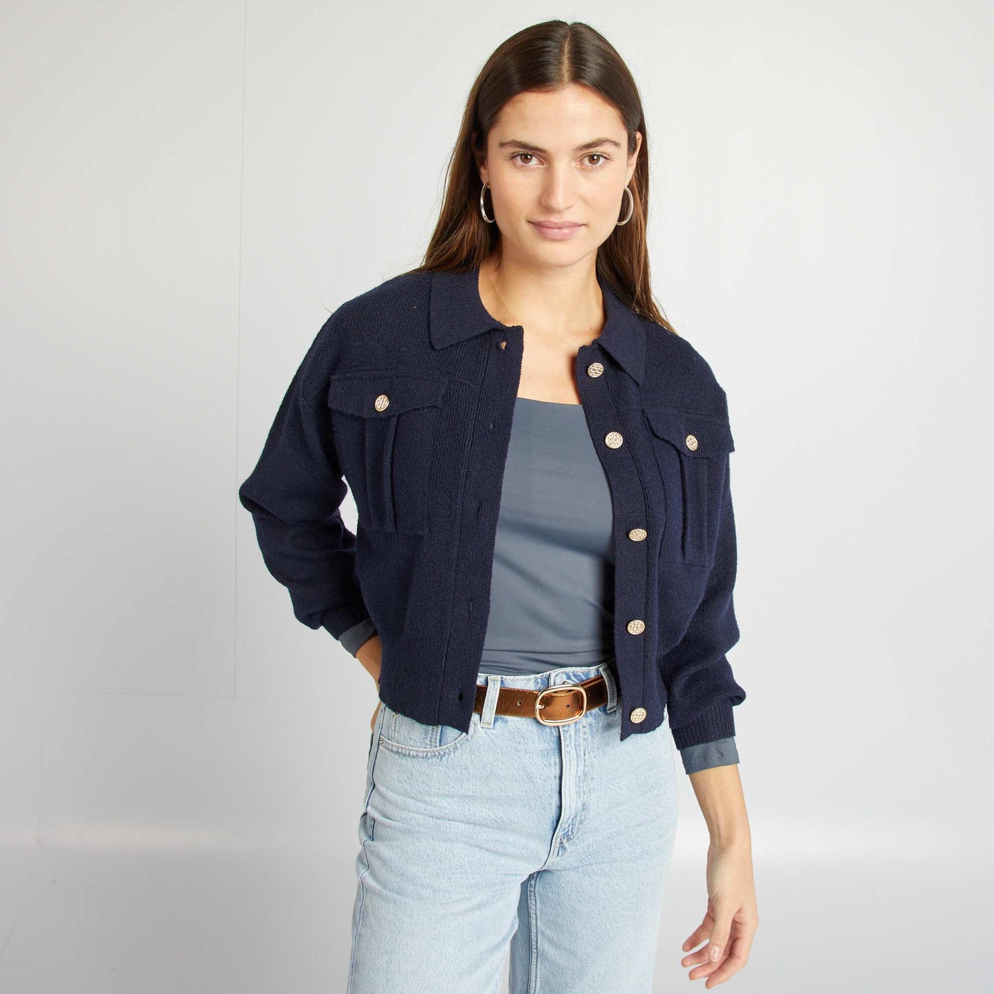 Gilet avec boutons fantaisies BLEU